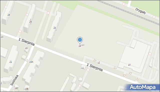 Warszawa, 1 Sierpnia, 14, mapa Warszawy