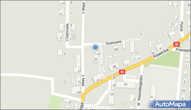 Wąsosz, 1 Maja, 26A, mapa Wąsosz