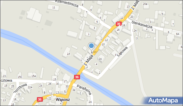 Wąsosz, 1 Maja, 5, mapa Wąsosz