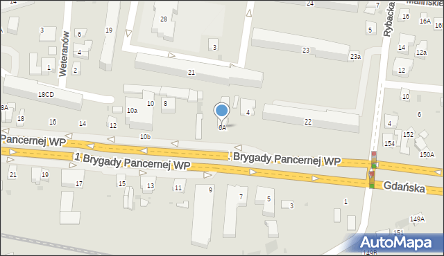 Wejherowo, 1 Brygady Pancernej Wojska Polskiego, 6A, mapa Wejherowo
