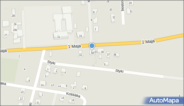 Wiązów, 1 Maja, 23, mapa Wiązów