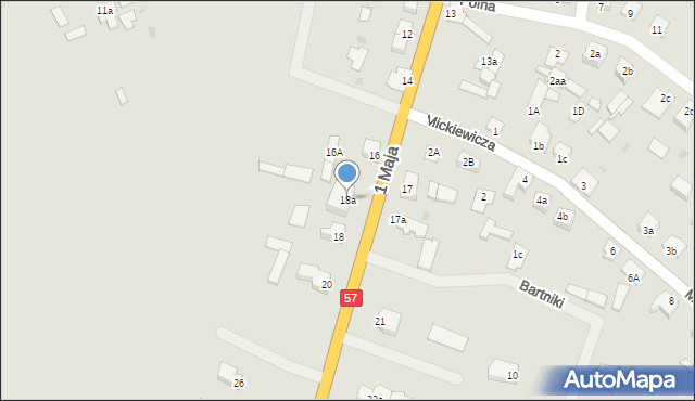 Wielbark, 1 Maja, 18a, mapa Wielbark