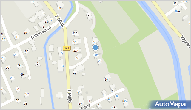 Wisła, 1 Maja, 20A, mapa Wisła