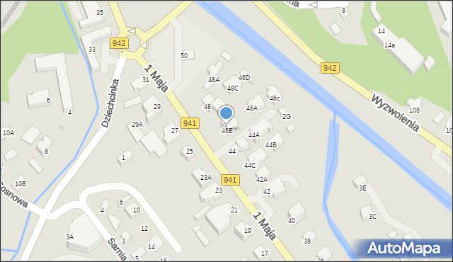 Wisła, 1 Maja, 46B, mapa Wisła