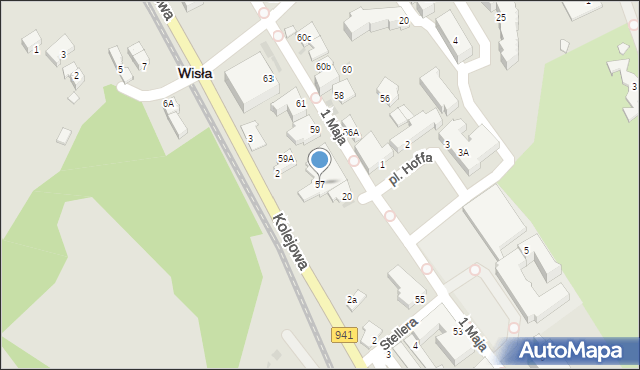 Wisła, 1 Maja, 57, mapa Wisła