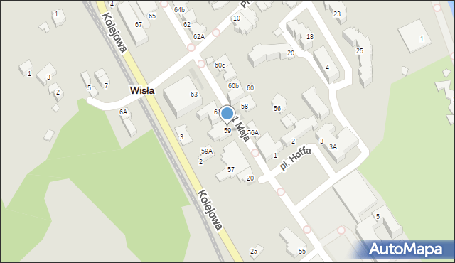 Wisła, 1 Maja, 59, mapa Wisła