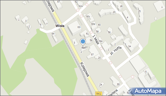 Wisła, 1 Maja, 59A, mapa Wisła