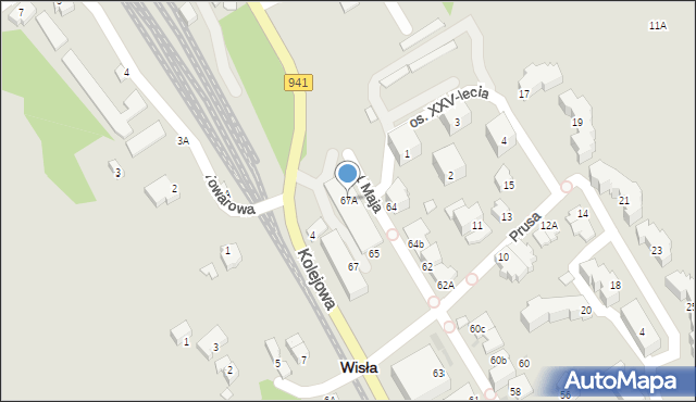 Wisła, 1 Maja, 67A, mapa Wisła