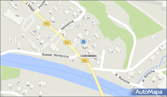 Wisła, 1 Maja, 72A, mapa Wisła