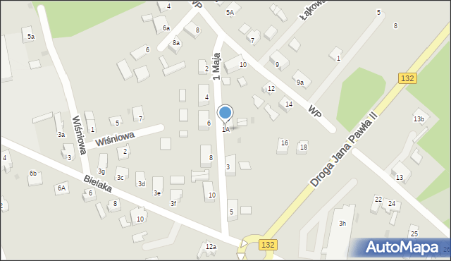 Witnica, 1 Maja, 1A, mapa Witnica