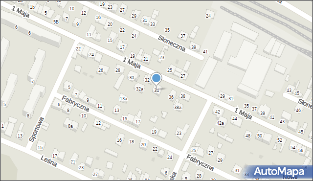 Wolbrom, 1 Maja, 34, mapa Wolbrom