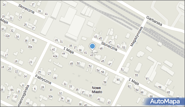 Wolbrom, 1 Maja, 43b, mapa Wolbrom