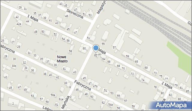 Wolbrom, 1 Maja, 62, mapa Wolbrom