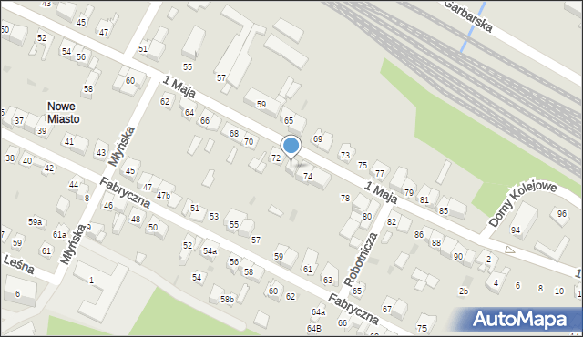 Wolbrom, 1 Maja, 74a, mapa Wolbrom