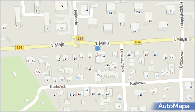 Wołomin, 1 Maja, 22, mapa Wołomin