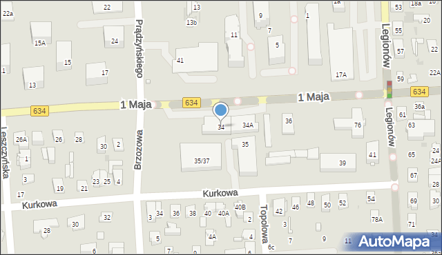 Wołomin, 1 Maja, 34, mapa Wołomin