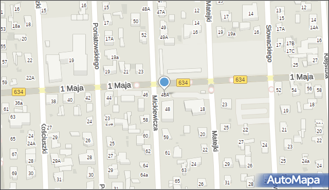 Wołomin, 1 Maja, 48A, mapa Wołomin