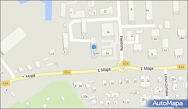 Wołomin, 1 Maja, 5, mapa Wołomin