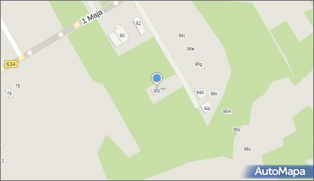 Wołomin, 1 Maja, 90c, mapa Wołomin