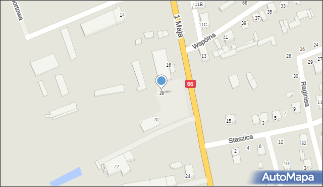 Wysokie Mazowieckie, 1 Maja, 18, mapa Wysokie Mazowieckie