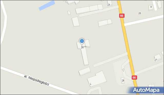 Wysokie Mazowieckie, 1 Maja, 26, mapa Wysokie Mazowieckie