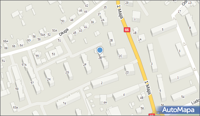 Wysokie Mazowieckie, 1 Maja, 2E, mapa Wysokie Mazowieckie