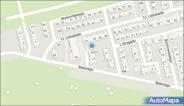 Ząbki, 1 Brygady, 23, mapa Ząbki