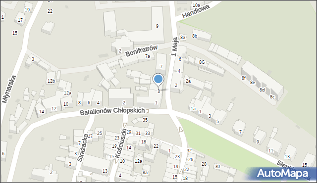 Ząbkowice Śląskie, 1 Maja, 3, mapa Ząbkowice Śląskie