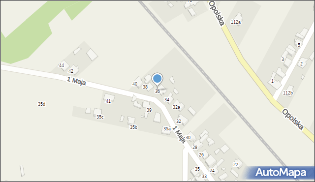 Żędowice, 1 Maja, 36, mapa Żędowice