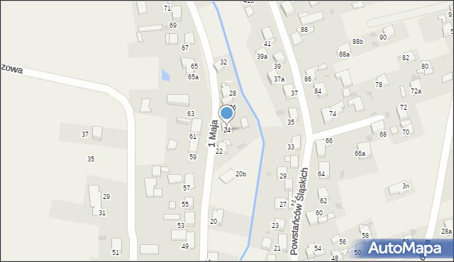 Żernica, 1 Maja, 24, mapa Żernica