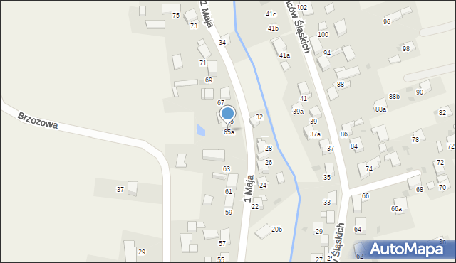 Żernica, 1 Maja, 65a, mapa Żernica