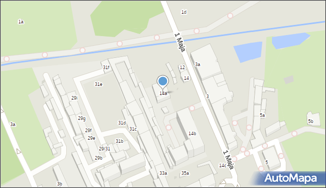 Zgierz, 1 Maja, 14a, mapa Zgierz