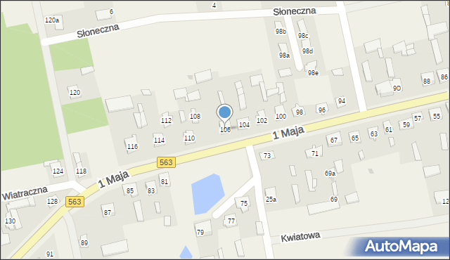 Zielona, 1 Maja, 106, mapa Zielona