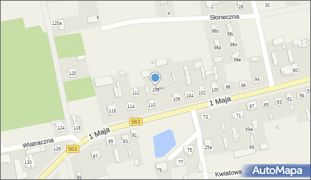 Zielona, 1 Maja, 108, mapa Zielona