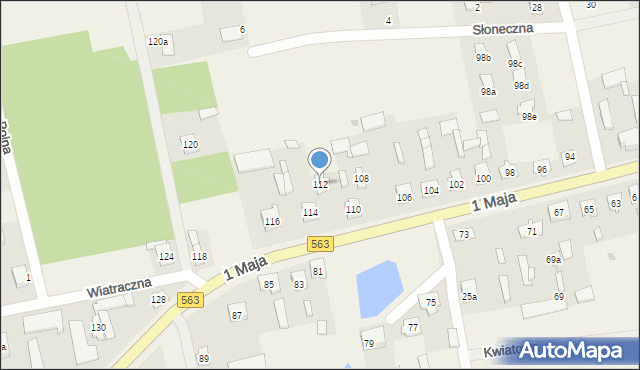 Zielona, 1 Maja, 112, mapa Zielona