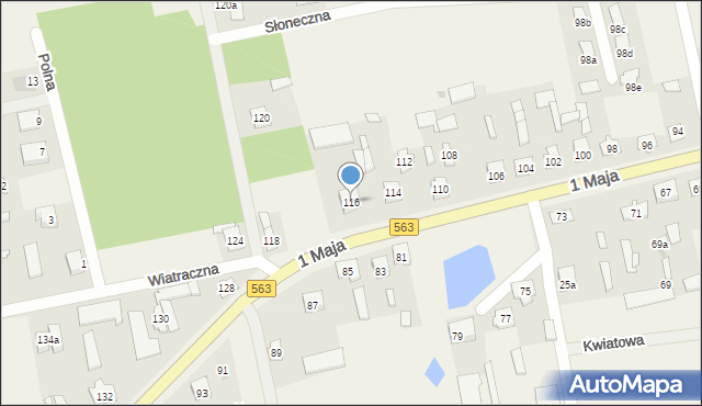 Zielona, 1 Maja, 116, mapa Zielona