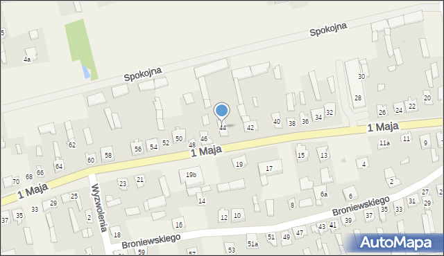 Zielona, 1 Maja, 44, mapa Zielona