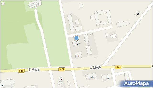 Zielona, 1 Maja, 4a, mapa Zielona