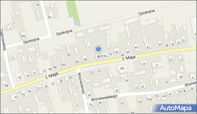 Zielona, 1 Maja, 56, mapa Zielona
