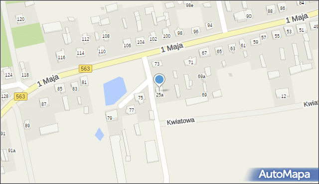 Zielona, 1 Maja, 75a, mapa Zielona