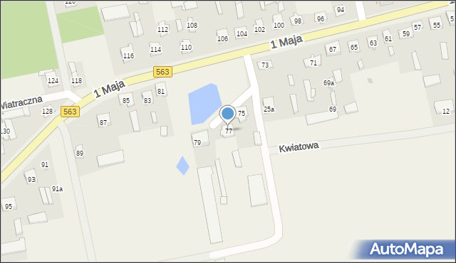 Zielona, 1 Maja, 77, mapa Zielona