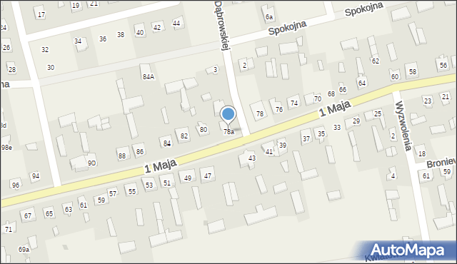 Zielona, 1 Maja, 78a, mapa Zielona