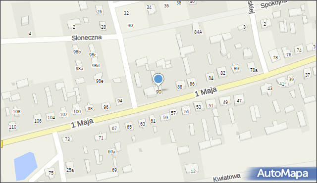 Zielona, 1 Maja, 90, mapa Zielona