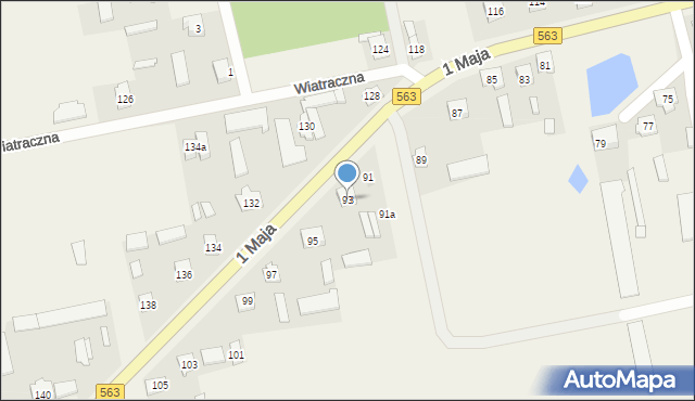 Zielona, 1 Maja, 93, mapa Zielona