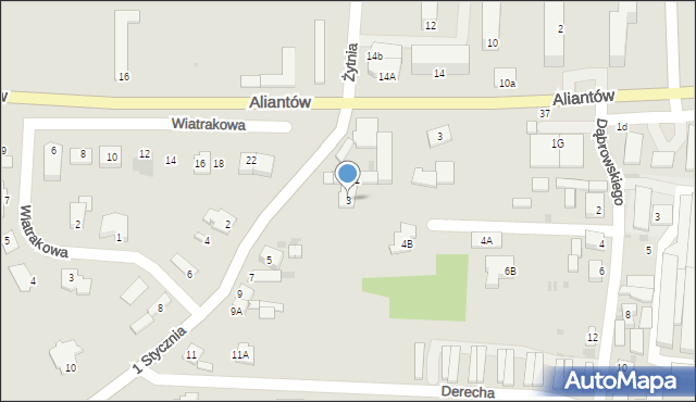 Żnin, 1 Stycznia, 3, mapa Żnin