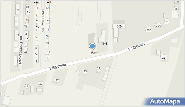 Żnin-Wieś, 1 Stycznia, 30d, mapa Żnin-Wieś