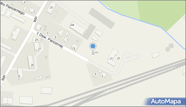 Żurawica, 1 Dywizji Pancernej, 11, mapa Żurawica