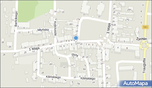 Żychlin, 1 Maja, 1, mapa Żychlin