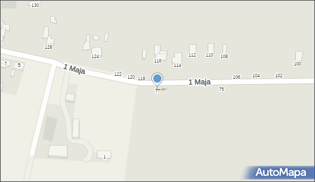 Żychlin, 1 Maja, 77, mapa Żychlin
