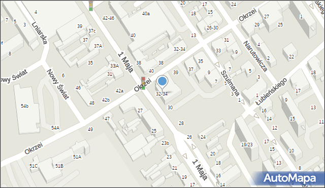 Żyrardów, 1 Maja, 32-34, mapa Żyrardów